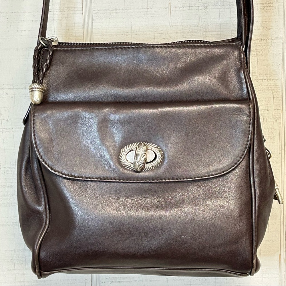 Fossil Crossbody Bag Purse Small Leather Zip Vintage Brown 75082 Classic 90s‎